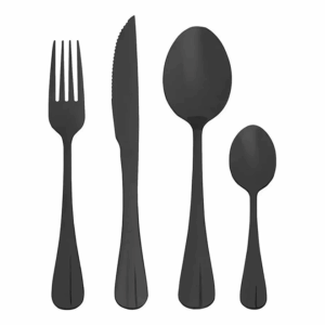 Faqueiro de Inox Positano Preto 24 peças