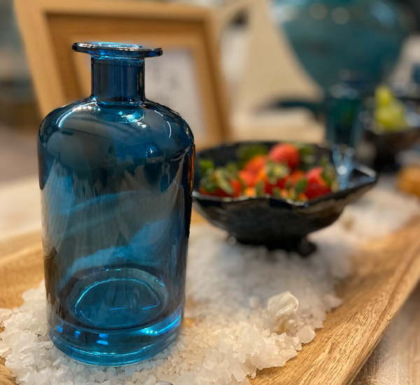 Vaso Decorativo Azul Cilíndrico Grande