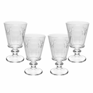 Conjunto de taças de água Lines Butterfly de vidro com 350ml.