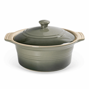 Panela com Tampa em Cerâmica cor Cinza Degradê